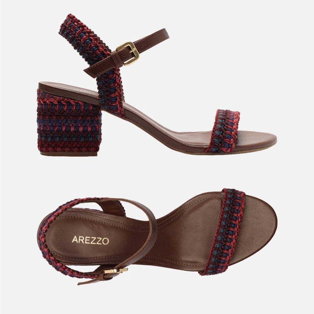 NEW Arezzo Mya Mid Block Sandal - Multicolor - Women’s Size 8.5 - Picture 6 of 14
